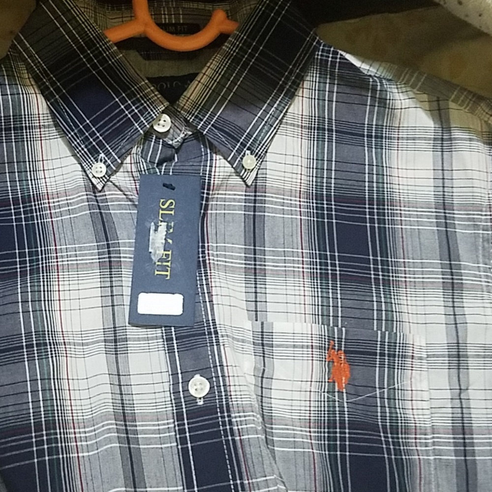 U.S polo slim fit dress shirt. - Picture 2 of 4